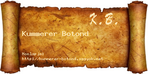 Kummerer Botond névjegykártya